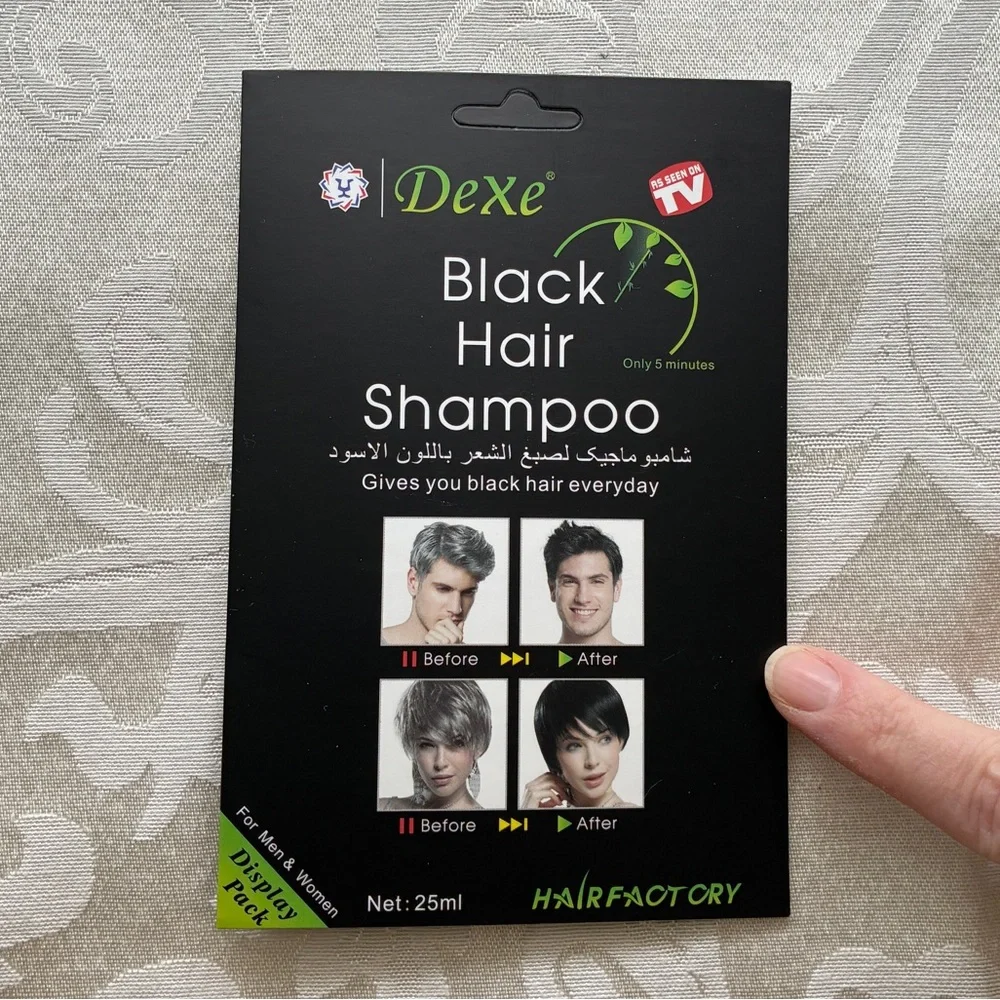 Dexe Black Hair Shampoo/Dye-Set of 3 Applications